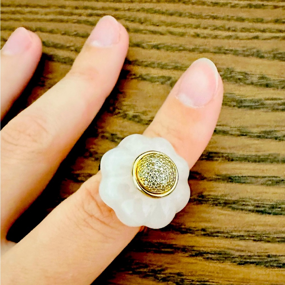 kate spade pink page flower ring